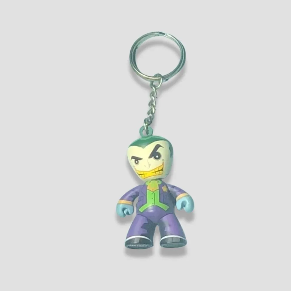 NWOT DC Universe Mini Mez Joker Key Chain The Classic Joker Cartoon Purple/Green